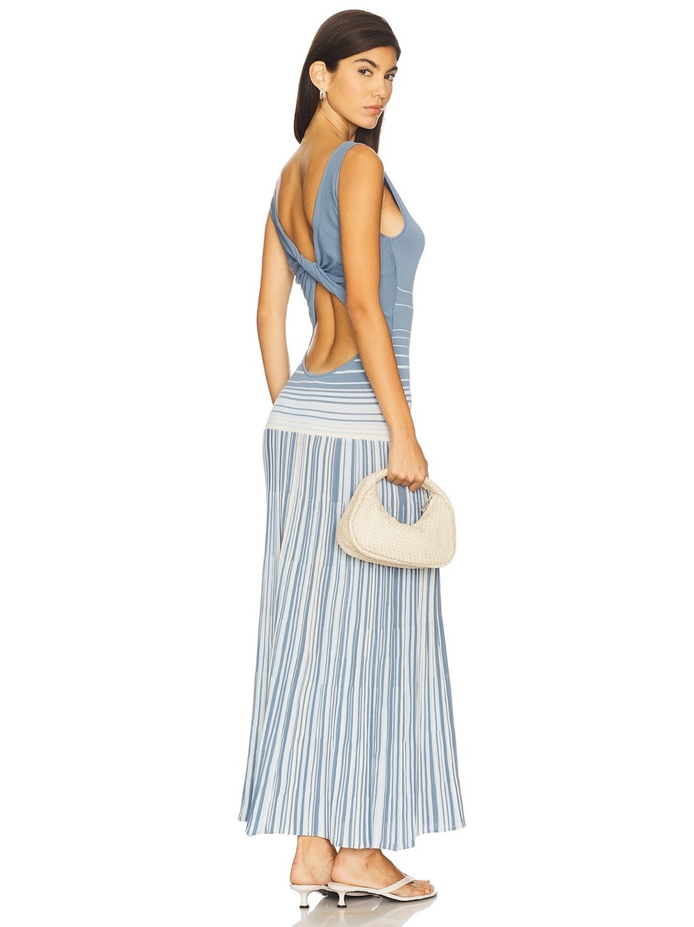 Faithfull the Brand Xyla Maxi Dress Size 6 Blue Combo - Picture 3 of 12